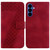 Samsung Galaxy S26 Seven-shaped Embossed Leather Phone Case - Red