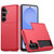 Samsung Galaxy S26 Shockproof Armor Phone Case with Card Slot - Red