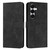 Samsung Galaxy S26 Skin Feel Heart Embossed Leather Phone Case with Long Lanyard - Black