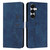 Samsung Galaxy S26 Skin Feel Heart Embossed Leather Phone Case with Long Lanyard - Blue