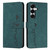 Samsung Galaxy S26 Skin Feel Heart Embossed Leather Phone Case with Long Lanyard - Green