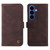 Samsung Galaxy S26 Skin Feel Life Tree Metal Button Leather Phone Case - Brown
