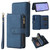 Samsung Galaxy S26 Skin Feel Multi Card Slots Zipper Wallet Leather Phone Case - Blue