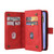 Samsung Galaxy S26 Skin Feel Multi Card Slots Zipper Wallet Leather Phone Case - Red
