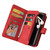 Samsung Galaxy S26 Skin Feel Multi Card Slots Zipper Wallet Leather Phone Case - Red