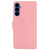 Samsung Galaxy S26 Skin Feel Pure Color Flip Leather Phone Case - Pink
