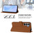 Samsung Galaxy S26 Skin Feel Solid Color Leather Phone Case with Lanyard - Brown