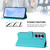 Samsung Galaxy S26 Skin Feel Solid Color Leather Phone Case with Lanyard - Lake Blue
