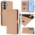 Samsung Galaxy S26 Skin Feel Solid Color Leather Phone Case with Lanyard - Nude