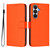 Samsung Galaxy S26 Skin Feel Solid Color Leather Phone Case with Lanyard - Orange