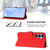 Samsung Galaxy S26 Skin Feel Solid Color Leather Phone Case with Lanyard - Red