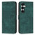 Samsung Galaxy S26 Skin Feel Stripe Pattern Leather Phone Case with Lanyard - Green