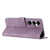 Samsung Galaxy S26 Skin Feel Stripe Pattern Leather Phone Case with Lanyard - Purple