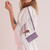 Samsung Galaxy S26 Skin Feel Stripe Pattern Leather Phone Case with Lanyard - Purple