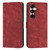 Samsung Galaxy S26 Skin Feel Stripe Pattern Leather Phone Case with Lanyard - Red