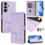 Samsung Galaxy S26 Smile Embossing RFID Leather Phone Case - Light Purple