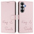 Samsung Galaxy S26 Smile Embossing RFID Leather Phone Case - Pink
