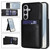 Samsung Galaxy S26 Solid Color Card Slots Bracket PU Phone Case - Black