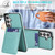 Samsung Galaxy S26 Solid Color Card Slots Bracket PU Phone Case - Mint Green