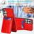 Samsung Galaxy S26 Solid Color Card Slots Bracket PU Phone Case - Red