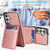 Samsung Galaxy S26 Solid Color Card Slots Bracket PU Phone Case - Rose Gold