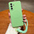 Samsung Galaxy S26 Solid Color Liquid Silicone Magnetic Phone Case with Lanyard - Matcha Green