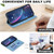 Samsung Galaxy S26 Splicing Color Hollow Flower Pattern RFID Leather Phone Case - Baby Blue