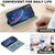 Samsung Galaxy S26 Splicing Color Hollow Flower Pattern RFID Leather Phone Case - Green