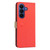 Samsung Galaxy S26 Splicing Color Hollow Flower Pattern RFID Leather Phone Case - Red