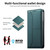 Samsung Galaxy S26 Stitched Line Magnetic RFID Vegan Leather Phone Case - Green