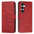 Samsung Galaxy S26 Stitching Calf Texture Buckle Leather Phone Case - Red