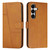Samsung Galaxy S26 Stitching Calf Texture Buckle Leather Phone Case - Yellow