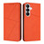 Samsung Galaxy S26 Strong Magnetic Frosted Flip Leather Phone Case - Orange