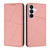 Samsung Galaxy S26 Strong Magnetic Frosted Flip Leather Phone Case - Pink