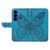 Samsung Galaxy S26 Swallowtail Butterfly Embossed Leather Phone Case - Blue
