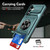 Samsung Galaxy S26 TPU Hybrid PC Shockproof Card Phone Case with Metal Ring Holder - Green