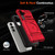 Samsung Galaxy S26 TPU Hybrid PC Shockproof Card Phone Case with Metal Ring Holder - Red
