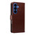 Samsung Galaxy S26 Tree & Cat Embossed Pattern Flip Leather Phone Case - Coffee