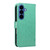 Samsung Galaxy S26 Tree & Cat Embossed Pattern Flip Leather Phone Case - Green