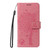 Samsung Galaxy S26 Tree & Cat Embossed Pattern Flip Leather Phone Case - Pink