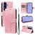 Samsung Galaxy S26 Tree & Cat Embossed Pattern Flip Leather Phone Case - Rose Gold