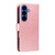 Samsung Galaxy S26 Tree & Cat Embossed Pattern Flip Leather Phone Case - Rose Gold