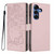 Samsung Galaxy S26 Tree Cat Embossed Flip Vegan Leather Phone Case - Rose Gold
