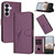 Samsung Galaxy S26 Triangle Pattern Buckle Clasp Leather Phone Case - Dark Purple