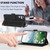 Samsung Galaxy S26 Tulips Embossed Leather Phone Case with Lanyard - Black