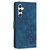 Samsung Galaxy S26 Tulips Embossed Leather Phone Case with Lanyard - Blue