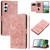 Samsung Galaxy S26 Tulips Embossed Leather Phone Case with Lanyard - Pink