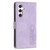 Samsung Galaxy S26 Tulips Embossed Leather Phone Case with Lanyard - Purple