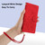 Samsung Galaxy S26 Tulips Embossed Leather Phone Case with Lanyard - Red