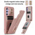 Samsung Galaxy S26 Wristband Vertical Flip Wallet Back Cover Phone Case with Long Lanyard - Rose Gold